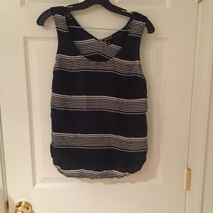 Navy and white striped tank